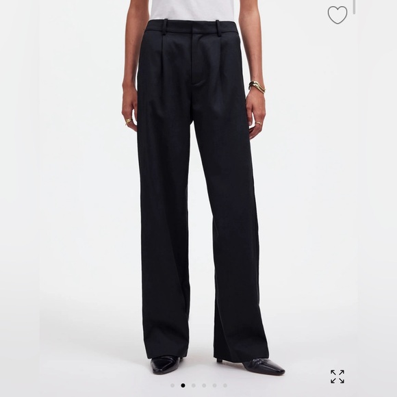 Madewell Tall Slouchy Straight Pants Drapey Twill Black Size T6  NWT NS449 - Picture 1 of 5